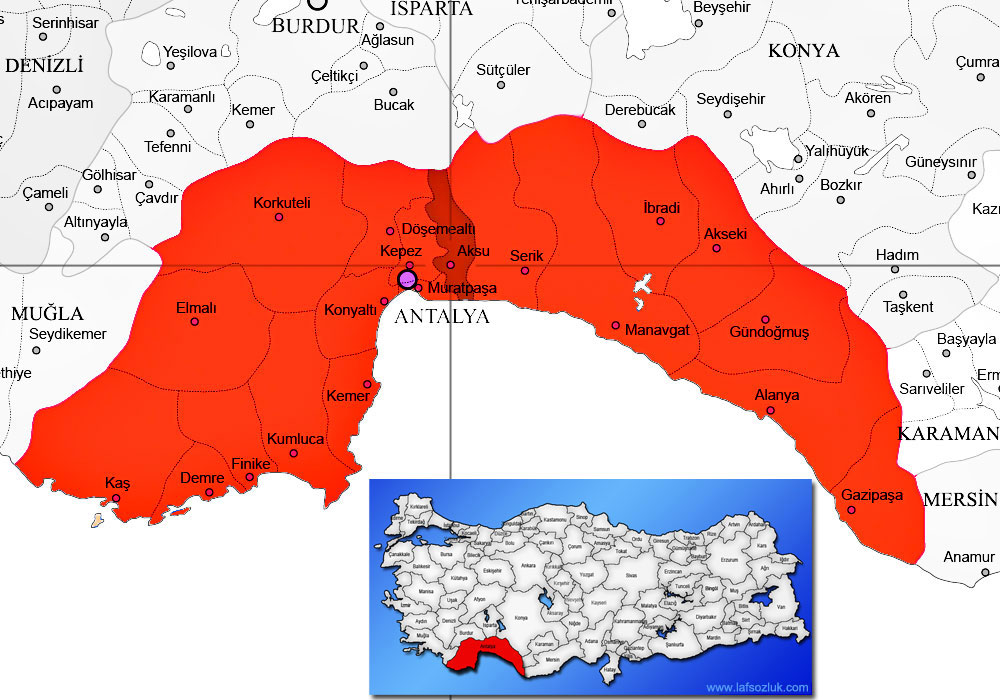 Aksu İlçesi Antalya'da nerede