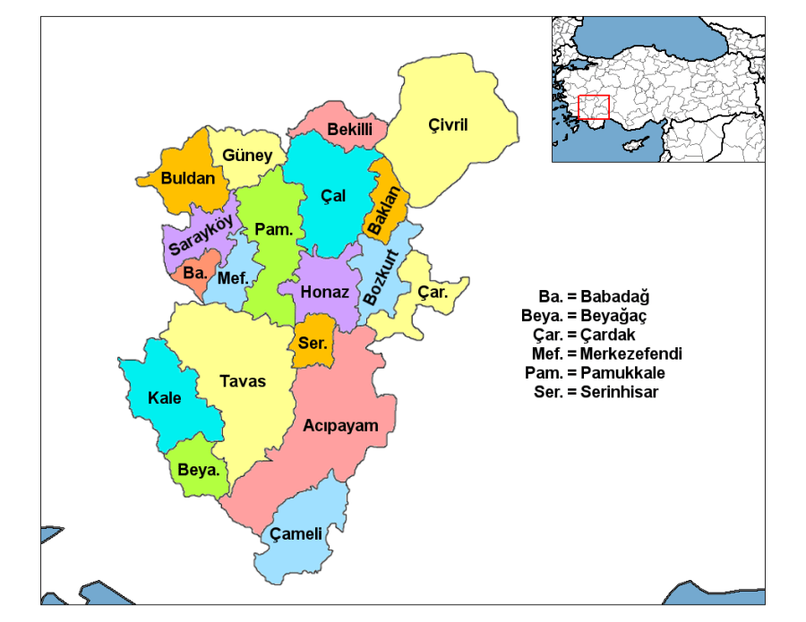 Çal ilçesi nerde